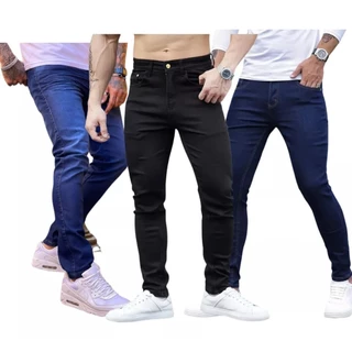Kit 3 Calça Jeans Skinny masculina linha GOLD super promoção NF envio imediato