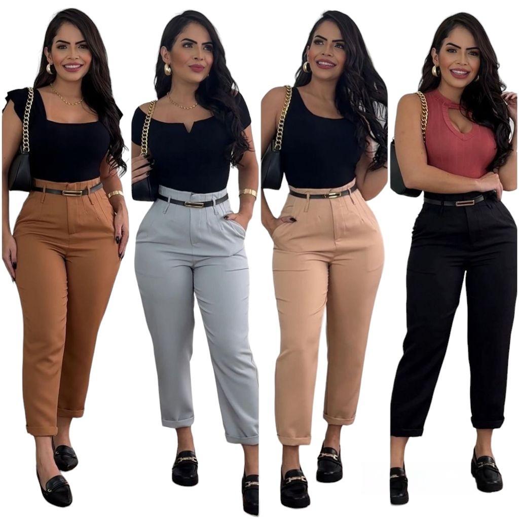 Calça Alfaiataria Feminina Zara Social Elegante | Shopee Brasil