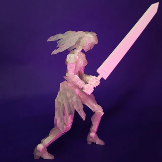 Boneca Figure Dummy Robô Articulada Com Espadão Transparente Cyber