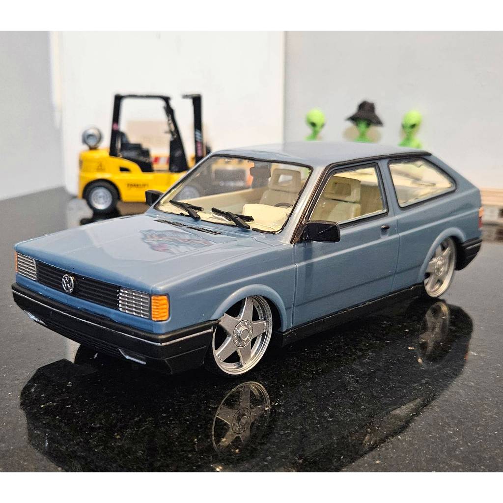 Mini gol quadrado personalizado azul