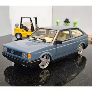Mini gol quadrado personalizado azul