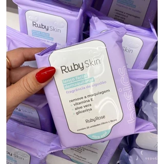 LENÇO FACIAL DEMAQUILANTE -FRAGRÂNCIA DE ALGODÃO - RUBY ROSE SKIN