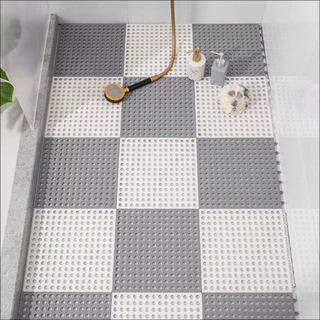 kit 3 tapetes modular 30x30cm superficie antiderrapante para banheiro box chuveiro vestiário saunas