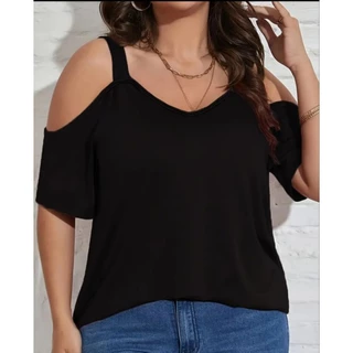 Blusa Feminina Social Plus Size Ombro a Ombro Ciganinha Alça larga