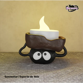 Studio Ghibli Susuwatari | A Viagem de Chihiro | Impressão 3D de suporte de vela com vela inclusa