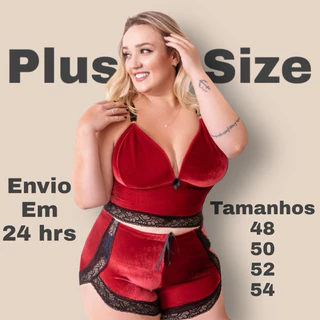Pijama Baby Doll Short Doll veludo Renda Plus Size roupa de dormir em Oferta na Shopee