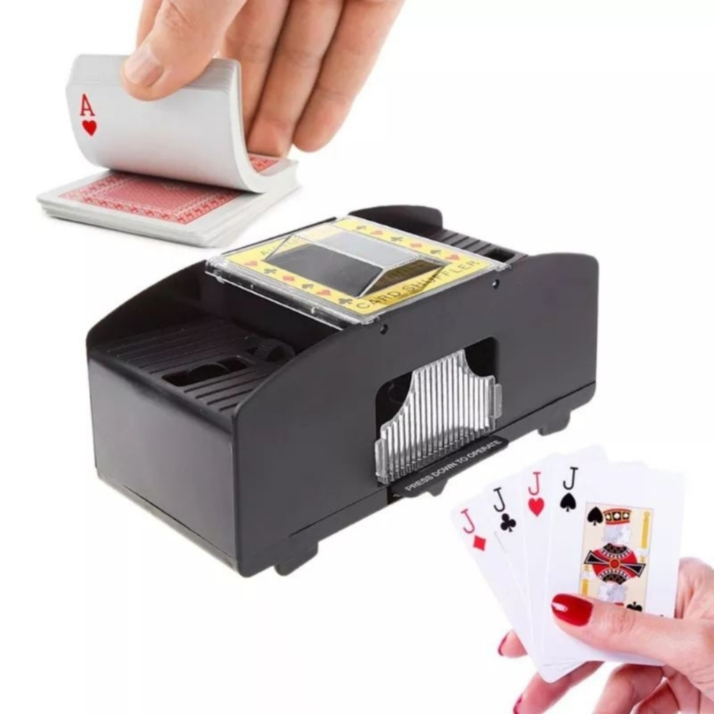 Embaralhador Automático Cartas Baralho Truco Uno Misturador de Cartas ...
