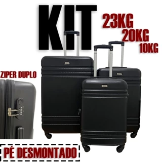 Mala de viagem kit 23kg ABS ziper duplo conjunto mala viagem 23kilos expansivel com roda 360 senha