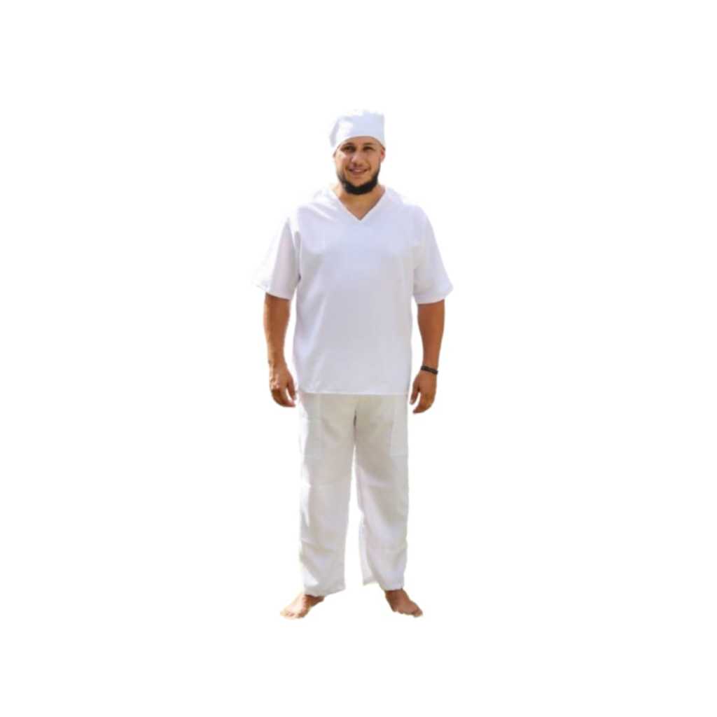 Roupa de Ração umbandista Conjunto Masculino Branco Candomblé Calça e ...
