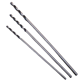 Kit 3 Brocas Longa Mourão Para Madeira 1/4x250mm, 5/16x280mm e 3/8x320mm