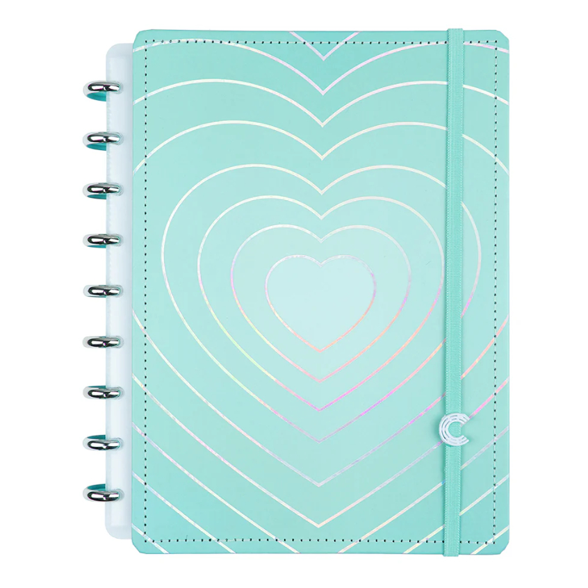 Caderno Inteligente Turquoise Love Lançamento Verde Tamanho Médio