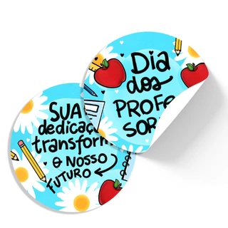 Kit 40 adesivos 3,5cm Feliz dia dos professores escolha o modelo