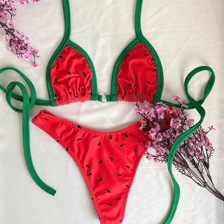 biquíni cortininha com asa delta fio dental liso e estampado em Oferta na Shopee