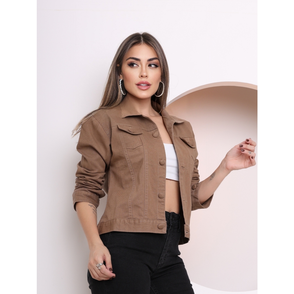 Jaqueta jeans moda feminina | Shopee Brasil