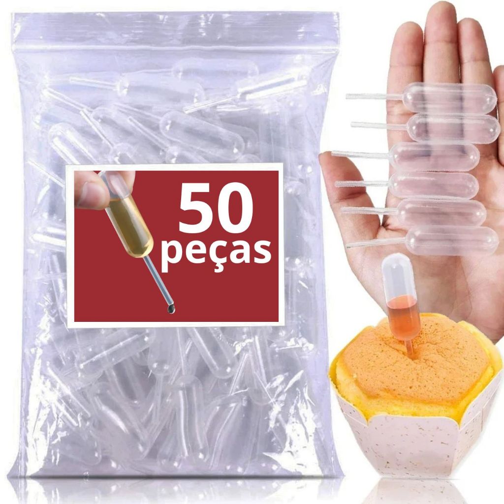 50 ampolas saborizante 1 ml para doces cilindrica brigadeiro cilindro festa docinhos