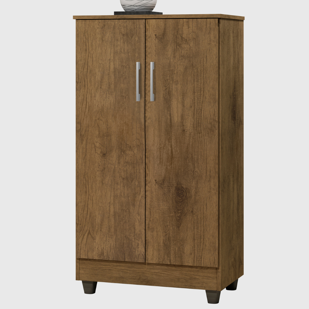 Multiuso 2 Portas Organizador Quarto Cozinha Lavanderia 1,18m Smart Branco/Cinza/Jequitibá/Off-White