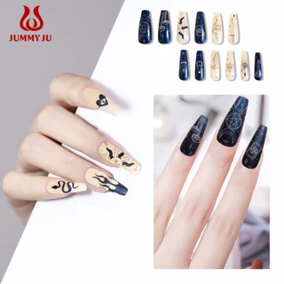 Kit de 12 Peças de Unhas Postiças Franceses bailarina realista natural Ballet pressione nas unhas longa cobertura completa ponta unhas falsas