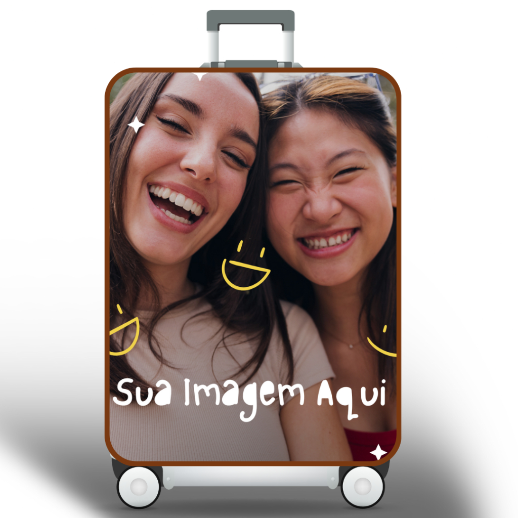 Capa Protetora Para Mala Viagem Personalizada Envie a sua Imagem