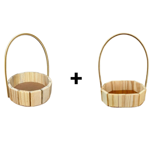 10 Cesta de madeira artesanal para presente 5 oval + 5 redonda | Shopee ...