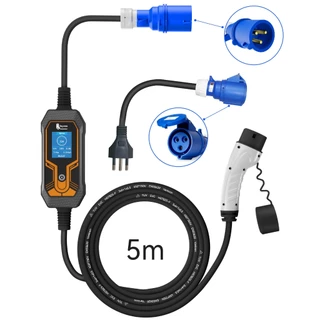 Carregador EV portátil 7KW 32A Tipo2 IEC62196-2 EVSE Caixa de carregamento Cabo de carregamento 5m para veículo elétrico