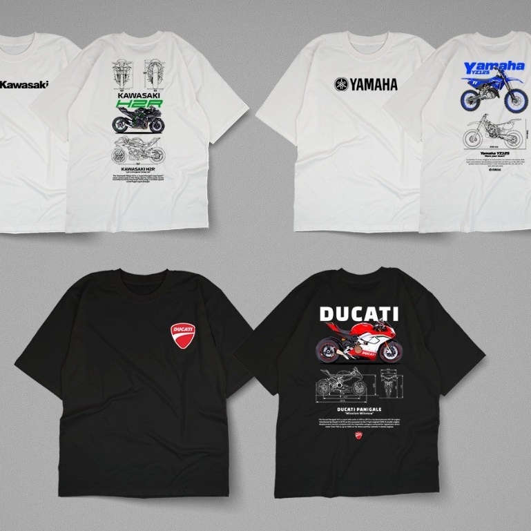 Camisetas Motos Esportivas Kawasaki - Ducati e Yamaha Motorcycles 100% algodão