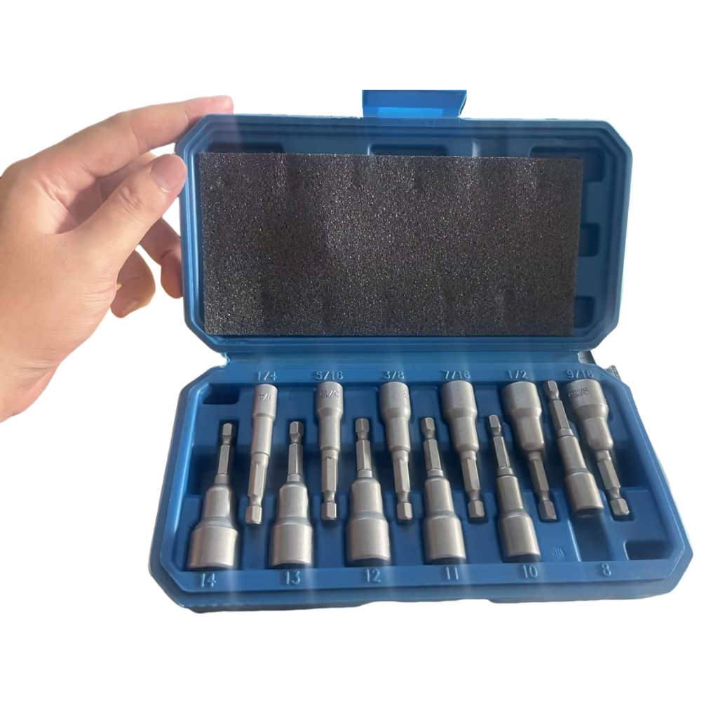 Kit Jogo Soquete Magnetico Sextavado Parafusadeira 12 Unidades
