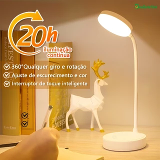 Luminária De Mesa Flexível E Dobrável De Led Leitura Lâmpada Portátil
