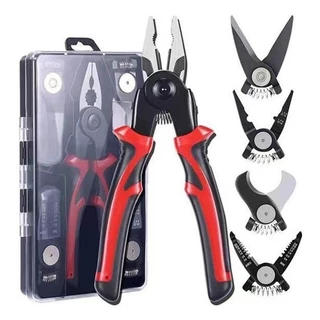 Alicate 5 Em 1 Multifuncional Ferramenta Kit 5 Bicos Ergonômico Isolamento Emborrachado Universal