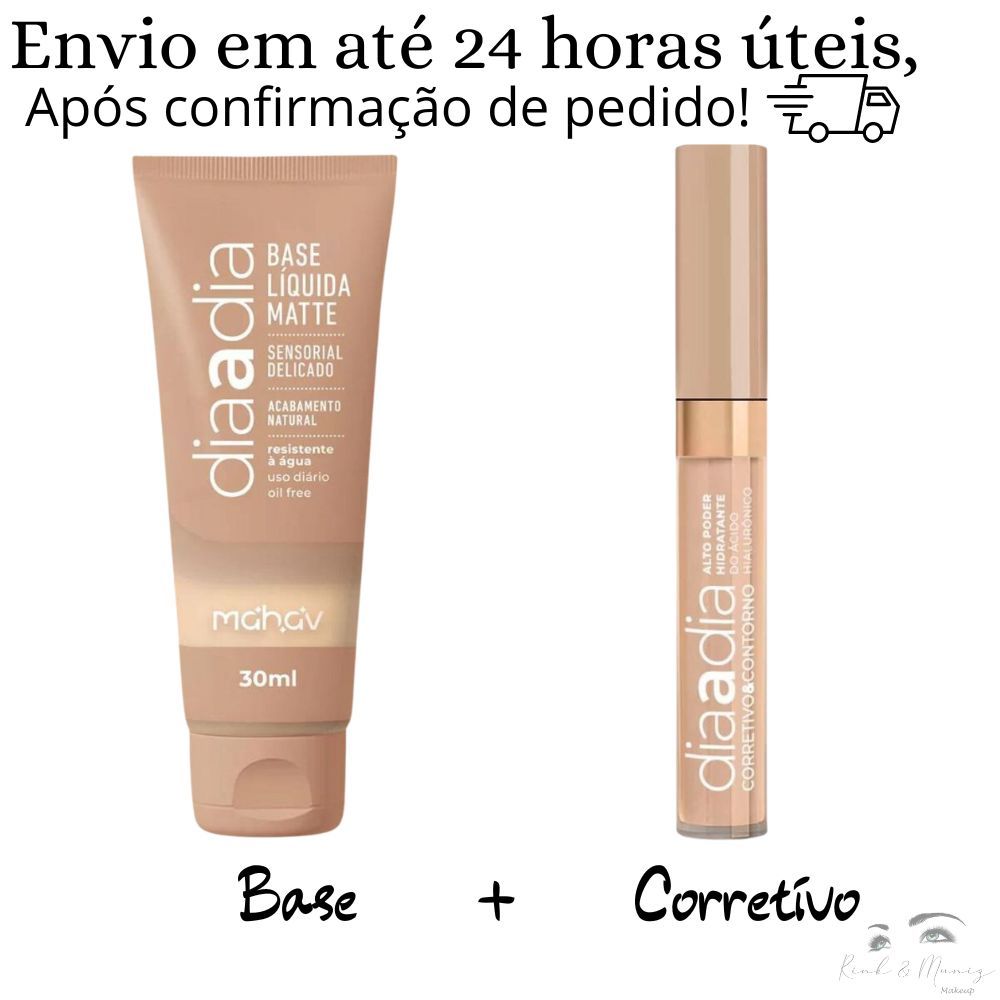 Base + Corretivo Líquido Matte Dia a Dia Mahav | Shopee Brasil