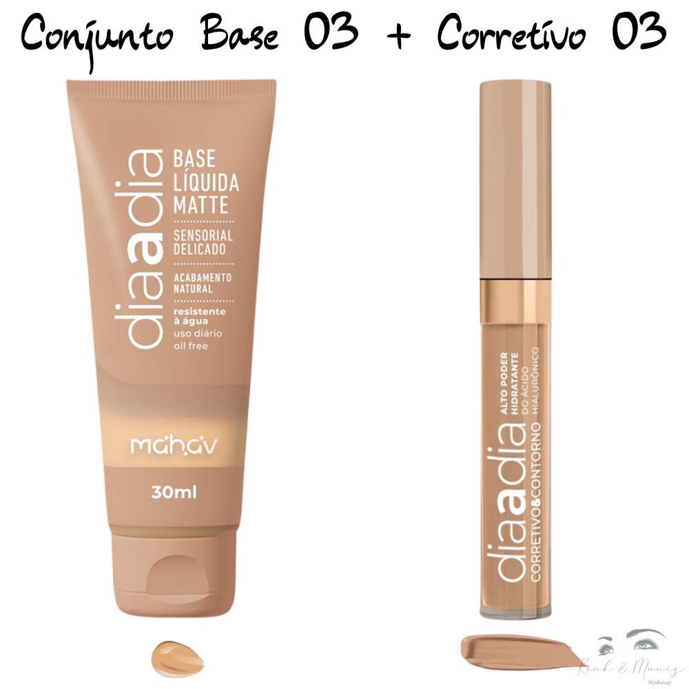 Base + Corretivo Líquido Matte Dia a Dia Mahav | Shopee Brasil
