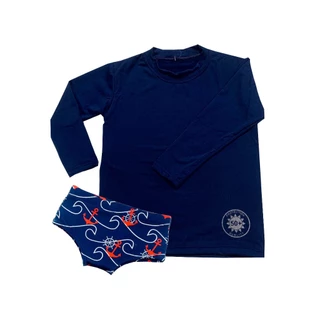 Camisa de proteção azul marinho + sunga infantil/juvenil