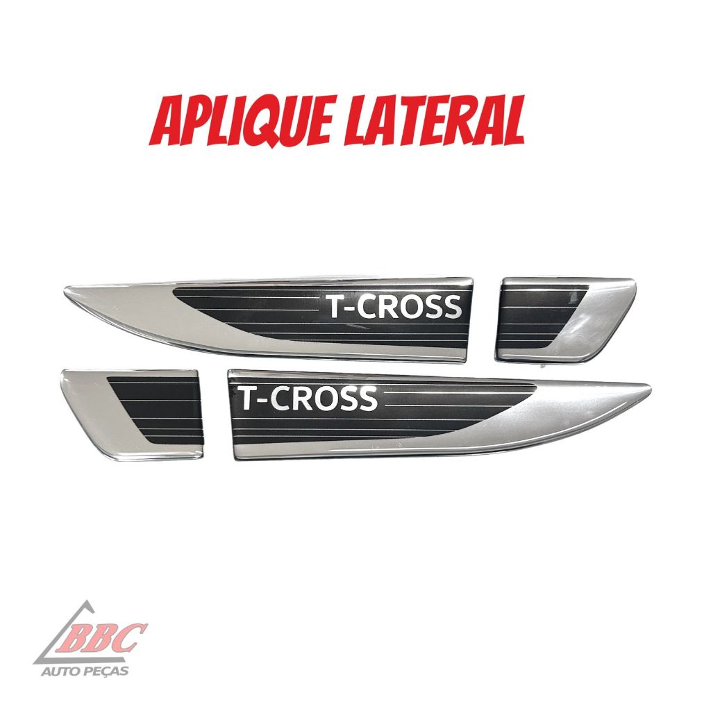 Par Emblema Lateral Resinado Aplique Adesivo Paralama Porta T