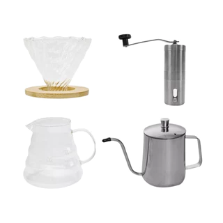 CONJUNTO KIT DE CAFE GOURMET 4 PECAS MOEDOR BULE PASSADOR COM JARRA MIMO STYLE AF23100