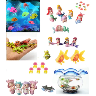 Enfeite de aquário Diversos Peixe Peixinho artificial Flutuante Sereia Estrela Cavalo Marinho Sapo