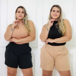 Short ALFAIATARIA Plus Size com Botões