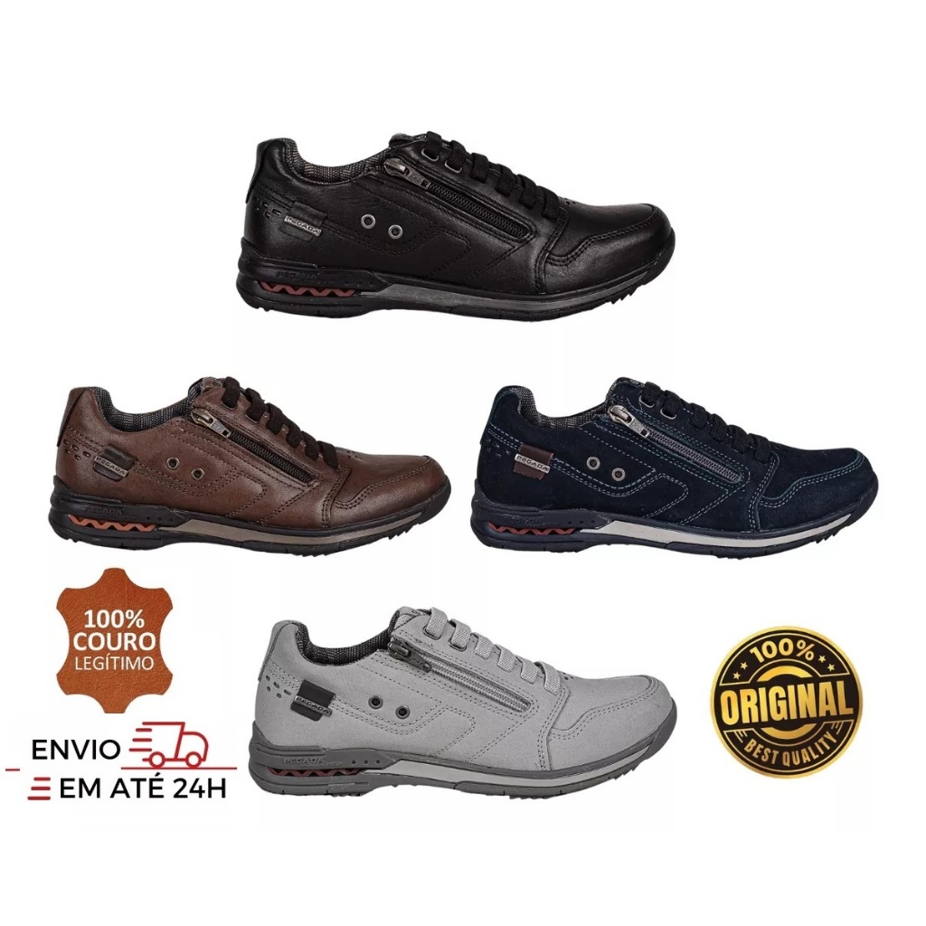 Sapatênis Masculino Pegada Couro 114858