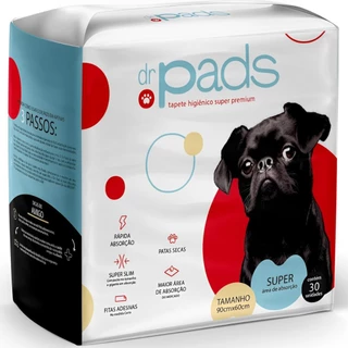 Tapete Higiênico Super Premium 90x60 Dr. Pads C/ 30 Un.