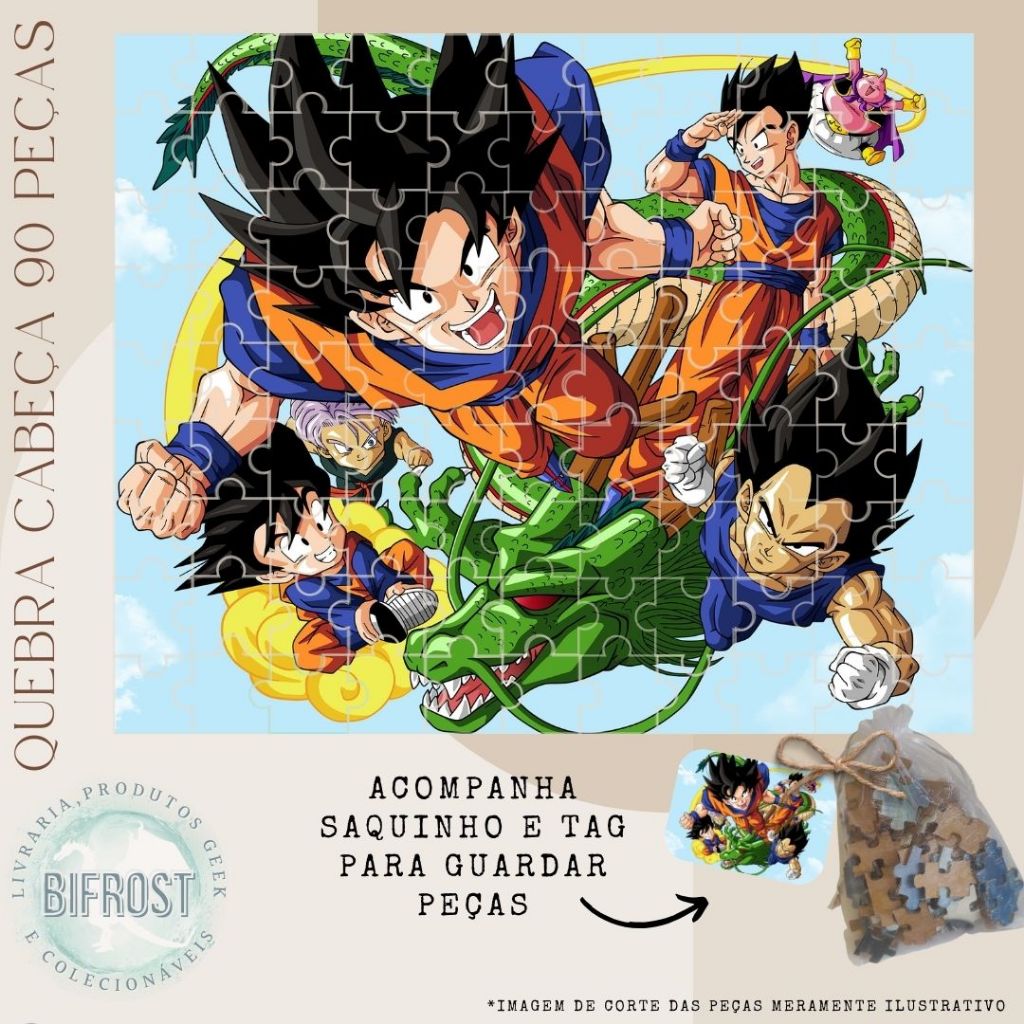 Quebra-cabeça Goku Dragon Ball Super 90 peças Presente Lembrançinhas ...
