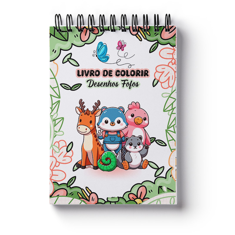 Livro de Colorir Desenho Fofos Anti estress, Facil de Colorir, Caderno ...