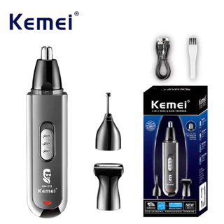 Barbeador Elétrico 3 em 1- Multifuncional Conjunto Kemei 313 Recarregável, Kit De Barba Para Homens