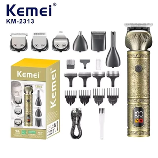 Keme KM- 2313 Multifuncional, Tela LCD, recarregável Para Corpo, Nariz, Orelha, Barba , 18 em 1 USB