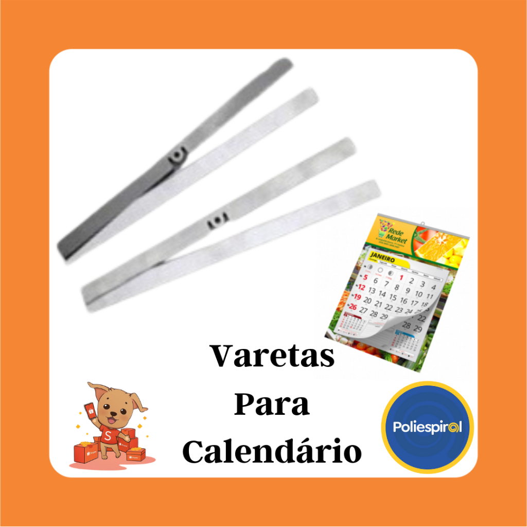 Varetas para Calendário 100 unidades c/ furo