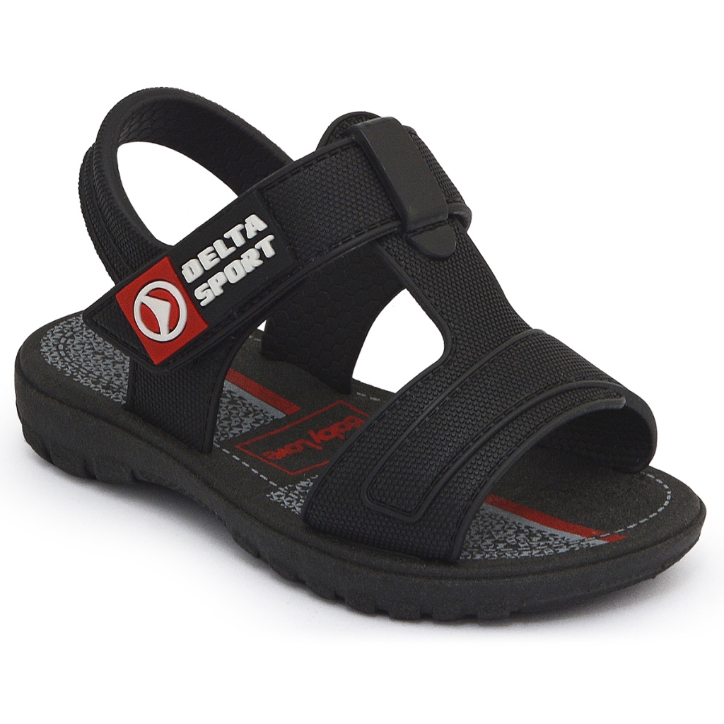 Sandália Papete Infantil Menino Velcro Bebê Macia Preta Promoção