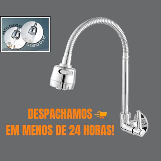 Torneira de Cozinha Gourmet Parede Inox Metal Alta Qualidade
