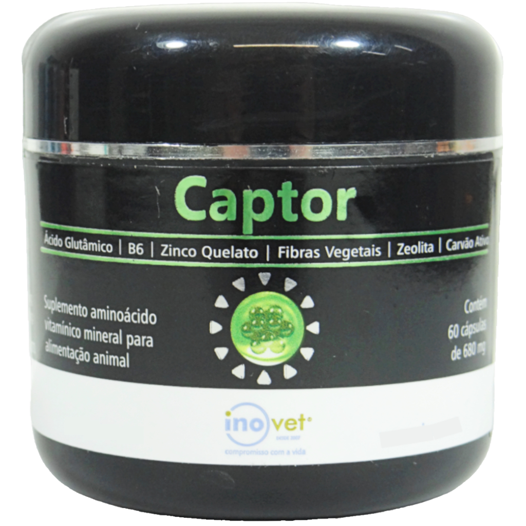 Captor 60 Cápsulas 680mg Suplemento Vitamínico Para Animais Inovet
