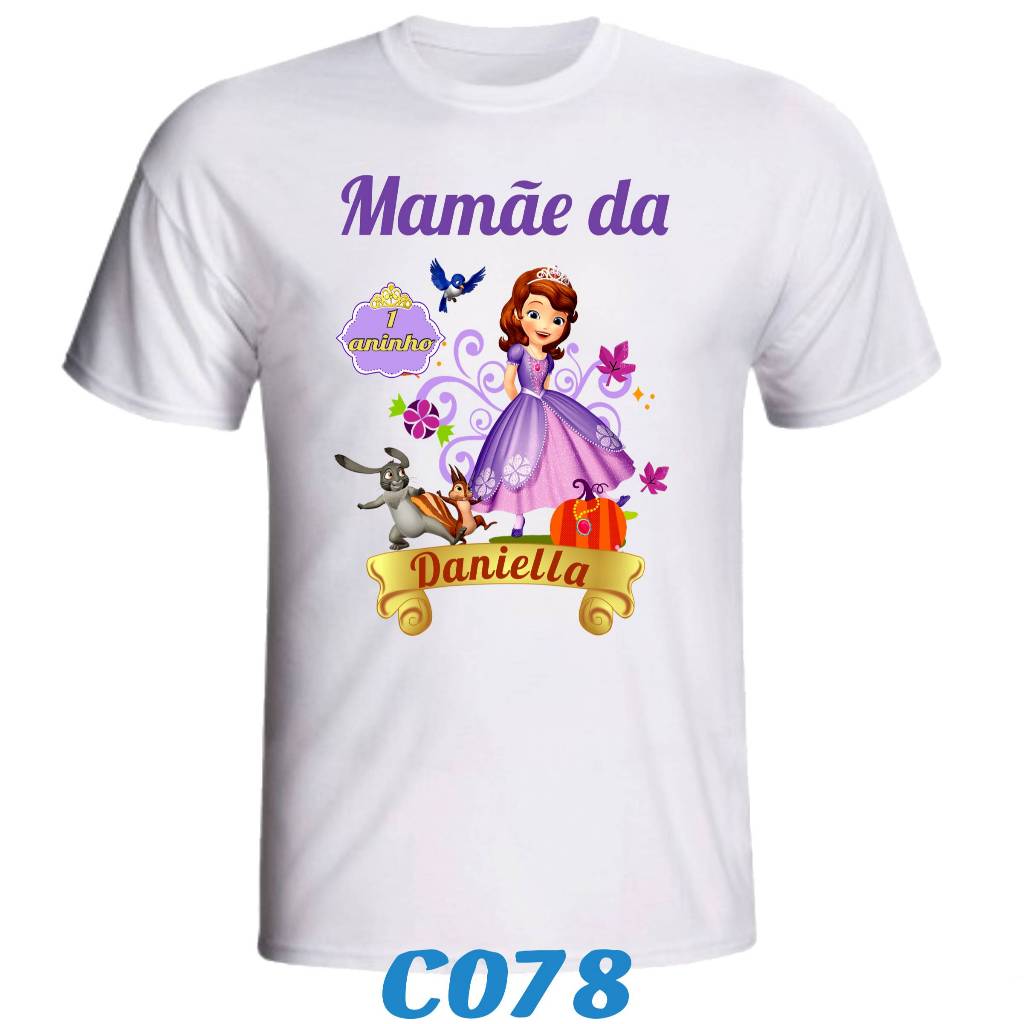 1 Camiseta Princesa Sofia para Aniversario personalizada Tematica C078 Shopee Brasil