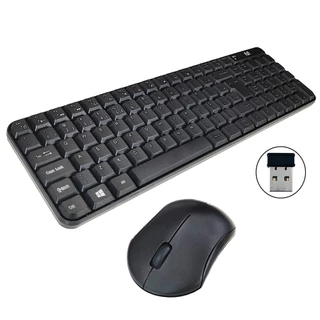 Kit Teclado E Mouse sem Fio Compacto Silencioso Preto Computador Notebook ABNT2 Básico Ambidestro