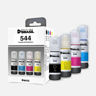 Pack 04 tintas T544 para impressora Tank L3150, L3110, L5190, L3250, L3210, L5290, L5590 CMYK