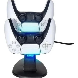 Kit 4 Suporte Base Dock Carregador 2 Controles Com Led Ps5