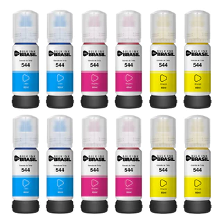 12 Refil Tinta Para Epson L3110 L3150 L3210 L3250 T544 C Y M